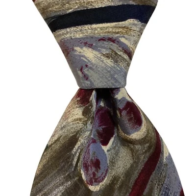 UNGARO PARIS Men's 100% Silk Necktie ITALY Designer Geometric Multi-Color EUC - Image 1 of 3