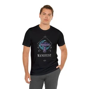 Manifest Mushroom Moon Unisex Tee, Psychedelic T-Shirt - Bild 1 von 7