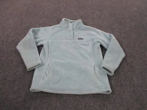 Patagonia Vest Jacket Girls L 12 Blue T Snap Fuzzy Fleece Hiking Outdoors Youth - Picture 1 of 14