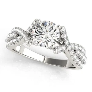 Wedding Ring 18K White Gold 1 Carat Round Cut IGI GIA Lab Created Diamond 5 6 - Picture 1 of 9