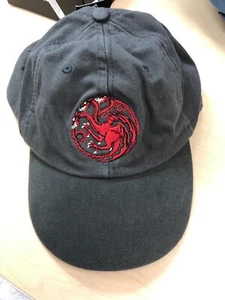 Game of Thrones House Targaryen Hat Cap Charcoal Gray w/ Dragon HBO Licensed - Picture 1 of 7