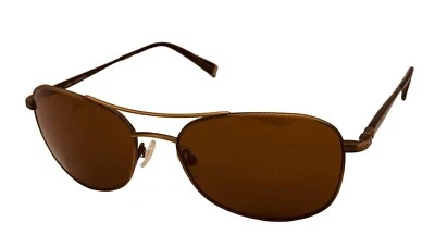 Gafas de sol de aviador John Varvatos para hombre de metal dorado mate, lente marrón V786 Foto 1 de 4