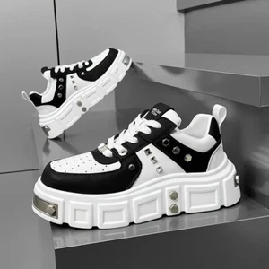 New Fashionable Trendy Personalized Rivet Design Board Shoes Thick Sole New - Picture 1 of 6