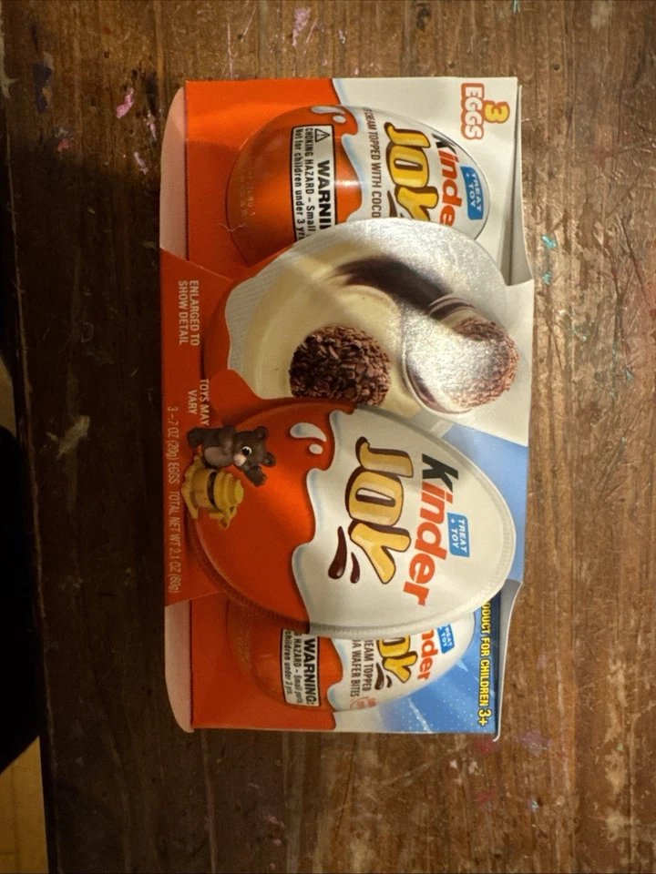 Paquete de 3 golosinas Kinder JOY + juguete crema dulce cubierta con bocados de oblea de cacao 0,7 OZ cada uno Foto 1 de 2