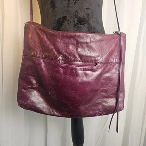 Hobo International Leder Schultertasche Lila Beuteltasche Handtasche Slouchy Boho - Bild 1 von 8