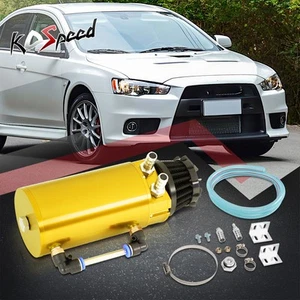 Gold Universal Cylinder Oil Reservoir Catch Tank Can w/Breather Filter Baffled - Bild 1 von 8
