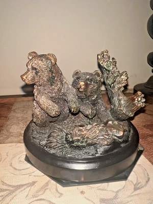 Tesoros de la Naturaleza Aullando Bronce Chapado Resina Escultura Marioan Imports 5.5 " Foto 1 de 4