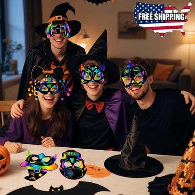 12 peças kit de atividades decoração jogo festa arte arranhão Halloween role play para Ki - Imagem 1 de 4