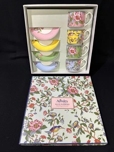 Aynsley Regal Pembroke Fine Bone China set di 4 tazze e piattini fiori e uccellini - Foto 1 di 16