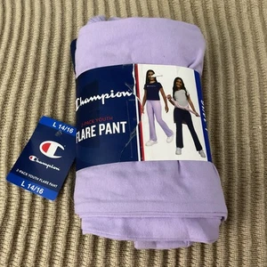 Champion 2 Pack Youth Girls Flare Pants Navy Blue & Lavender - Size: L 14/16 - Picture 1 of 6