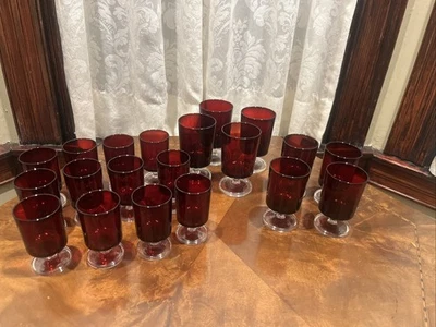 Set of  20 Cristal D'Arques Durand Cavalier Ruby Red Glasses Made in France - Image 1 of 4
