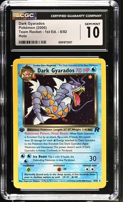 CGC 10 GEM MINT Dark Gyarados Team Rocket 1st Edition 8/82 Holo Pokemon Card - Image 1 of 2