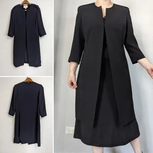 Perri Cutten Sz S Darkest Blue Longline Evening/ Dress Jacket AS NEW - Picture 1 of 6