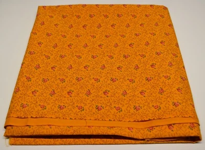 DELICADA TELA DE ALGODÓN FLORAL vintage calicó AMARILLO ROSA 34" x 44" + Foto 1 de 4