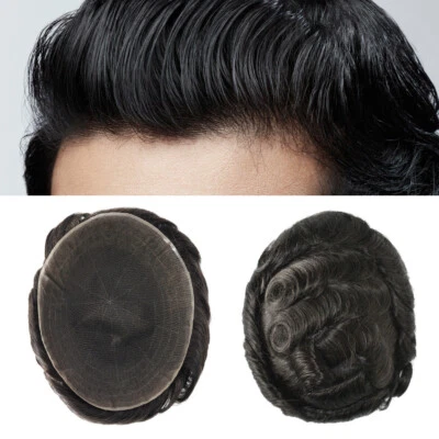 Pelo blanqueado sistema de reemplazo de encaje francés Toupee para hombre cabello humano todo Foto 1 de 4