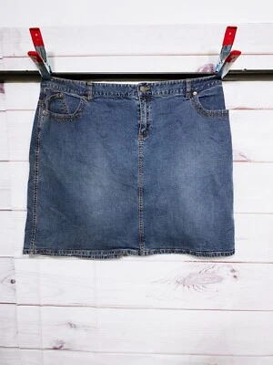 Saia jeans feminina Style & Co tamanho 20W azul fenda traseira 5 bolsos - Imagem 1 de 4