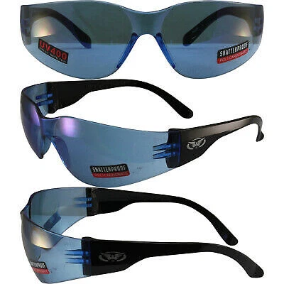 GAFAS DE SEGURIDAD RIDER WRAP AROUND LENTES AZULES IRROMPIBLES de GLOBAL VISION Foto 1 de 3