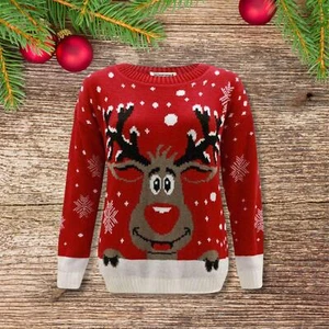 Niños Reno Navidad Jersey Niños Novedad Tejido Navidad Suéter Niñas Pullover - Imagen 1 de 12