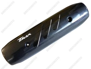 PARACALORE SCARICO PROTEZIONE MARMITTA T-MAX 500 2001-2006 CARBON LOGO BIANCO - Picture 1 of 1
