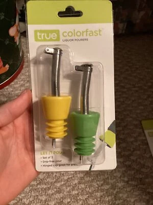 2 pçs garrafa de licor de vinho True Fabrications ColorFast Pourer Pourer borracha NOVA - Imagem 1 de 2