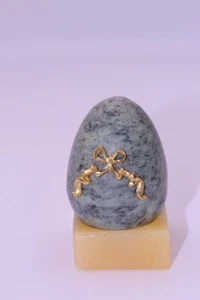 Vintage italienisches Marmor Ei Franklin Mint Sammlerschatz der Eier mit Ständer - Bild 1 von 7