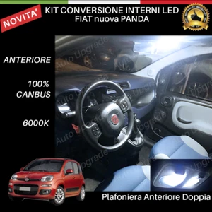 KIT LED INTERNI PER FIAT PANDA 3 CONVERSIONE PLAFONIERA ANTERIORE DOPPIA CANBUS - Foto 1 di 2