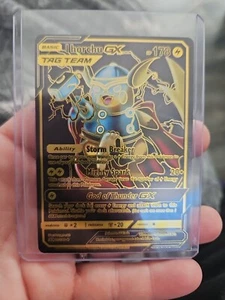 Pokemon Thor I Horchu Tag Team Pikachu Und Thor GX Black Foil Fan Art Sammeln - Bild 1 von 5