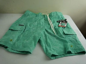ZEROXPOSUR Men's Small Seafoam Green Coral Reef Lined Bathing Swim Suit NEW $46 - Picture 1 of 5