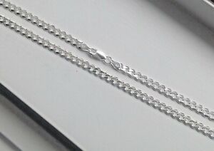 4MM.925 STERLING SILVER MEN WOMEN CUBAN LINK CHAIN NECKLACE16"-36" FREE SHIPPING
