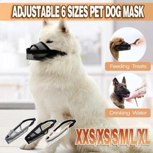 Adjustable Dog Muzzle Anti Bark Bite Stop Chewing Mouth Cover Mask 6 Sizes Pet - Picture 1 of 18