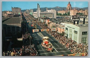 ROSENTURNIER Parade Schwimmer, Pasadena, ca 1950er Chrom Vintage Postkarte - Bild 1 von 2