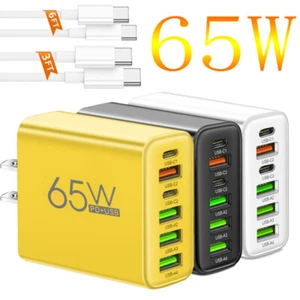 65W USB+Type C Fast Charger Adapter & Cable For Samsung A55 A54 A35 A34 A25 A15 - Picture 1 of 27