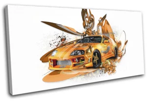 Supra Fast Abstract Modern Grafitti Cars EINZELNE LEINWAND WANDBILD Bild Druck - Bild 1 von 1
