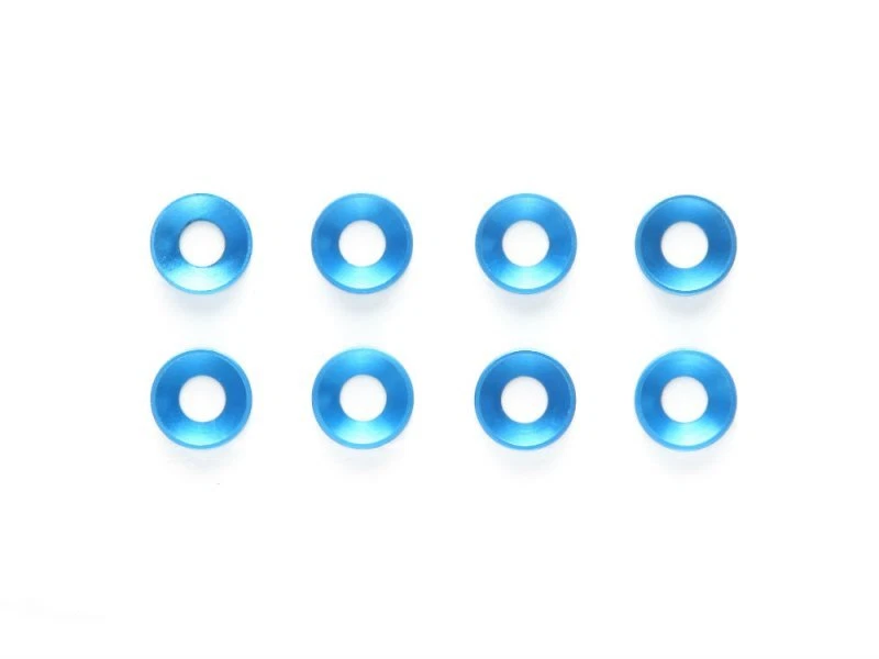 Tamiya 54156 3mm Countersunk Washer(Blue,8pcs) RC Car Buggy Parts OP1156 - Image 1 of 1
