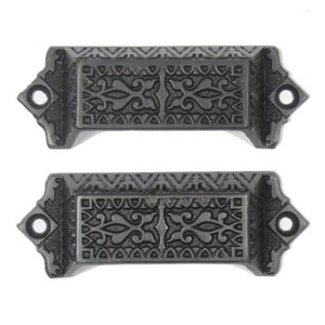 Pairs of Reclaimed Cast Iron Decorative Bin Pulls by R&E, 3 Pairs Avail, NBP108 - Picture 1 of 2
