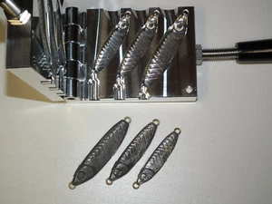 Salzwasser Wackeln Fisch Jig Form 3/4,1,1,5oz CNC Aluminium Hering - Bild 1 von 6