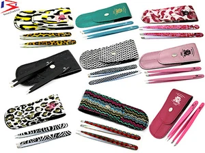 PROFESSIONAL EYEBROW TWEEZERS HAIR BEAUTY SLANTED STAINLESS STEEL TWEEZER TOOL - Picture 1 of 27