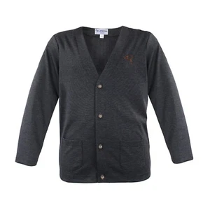 Trachten Strickjacke Herren Trachtenjacke Grau Langarm Vegan Hirsch bestickt - Bild 1 von 5