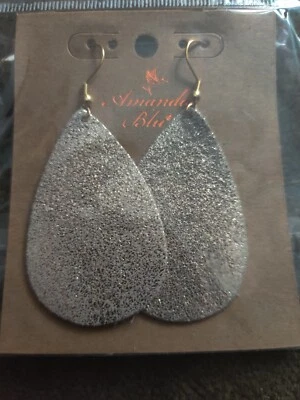 NUEVO Pendientes Amanda Azul Cuero Genuino Oro Rosa/O Rosa 71063 Foto 1 de 3