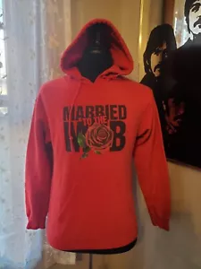 Sudadera con capucha roja con logotipo floral película talla XS - Imagen 1 de 2