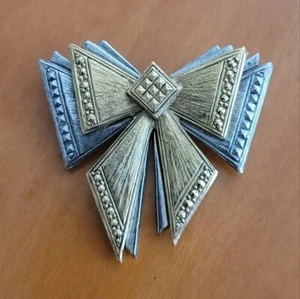 Vintage Art Deco Two Tone Bow Brooch - Picture 1 of 3
