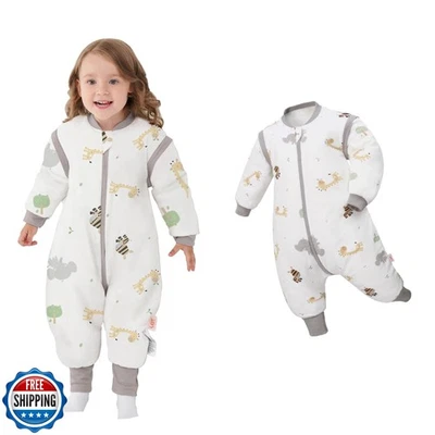 LAT Saco de Dormir Bebé con Pies Invierno,Tridireccional Cremallera Manta Usable con Le Foto 1 de 4