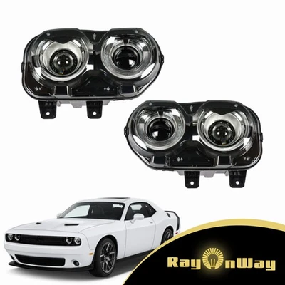 For 2015 2016 2017 2018 Dodge Challenger LH&RH Halogen w/LED DRL Headlights Assy Foto 1 de 4