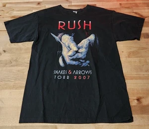 Vintage 2007 Men’s Large Black Rush Snakes and Arrows World Tour Tee - Picture 1 of 3