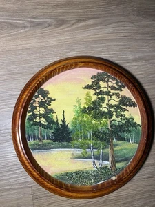 Vintage russisches Ural Edelstein Gemälde Bild gerahmt mit echten Steinen auf Marmorplatte - Bild 1 von 6