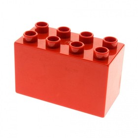1X Lego Duplo Building Brick 2X4X2 Red High 8 Piece Set 4664 5601 9090 31111