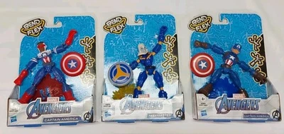 Lote de 3 bonecos colecionáveis dobráveis e flexíveis Marvel's Avengers. Hasbro.  Novo. - Imagem 1 de 4