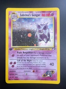 Sabrina's Gengar - 14/132 - Pokemon Gym Heroes 1st Edition Holo Rare WOTC LP - Picture 1 of 3