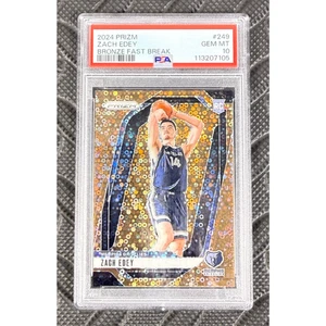 2024 Panini Prizm Zach Edey #249 Rookie Bronze Fast Break SSP/20 PSA 10 Pop 2 - Imagen 1 de 2