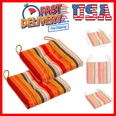 Comodidad mejorada: cojines interiores/exteriores de 17" x 17" con lazos asegurados, juego de 2 Foto 1 de 4